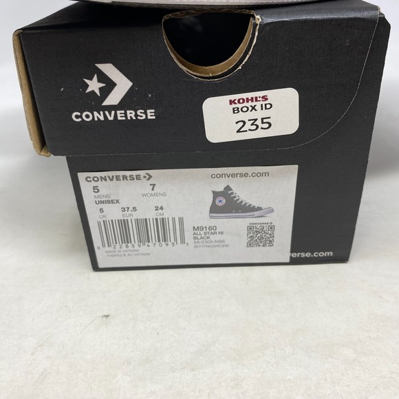 Converse CTAS High Top Black White M9160 Mens Shoes Size 5 New - Picture 3 of 10